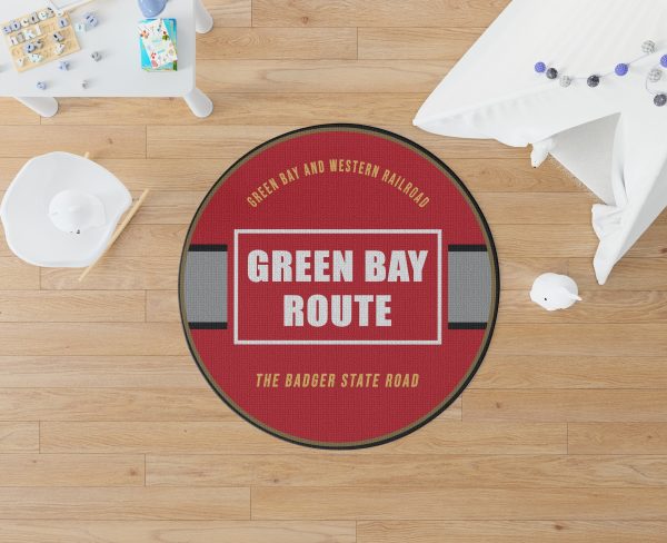 Greenbay Living Room Round Mat Circle Rug Green Bay & Western Railroad