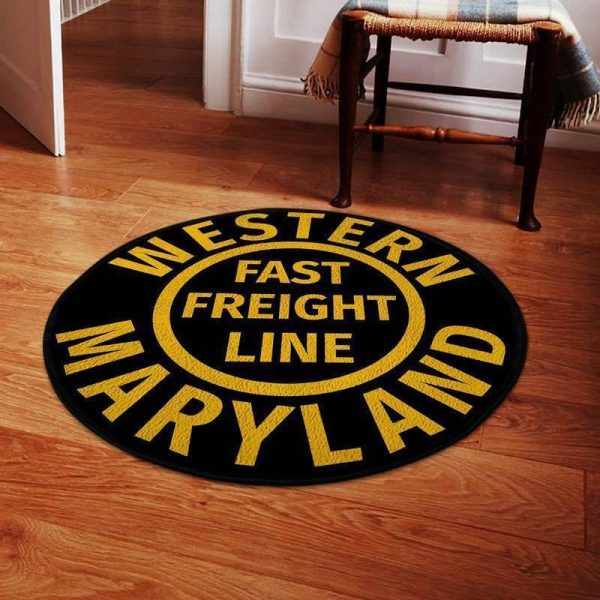 Wmaryland Round Mat Western Maryland Railroad Round Floor Mat Room Rugs Carpet Outdoor Rug Washable Rugs