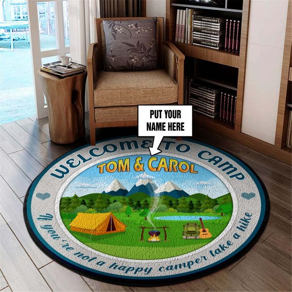 Personalized Welcome to Camp Round Rug, Carpet 06506