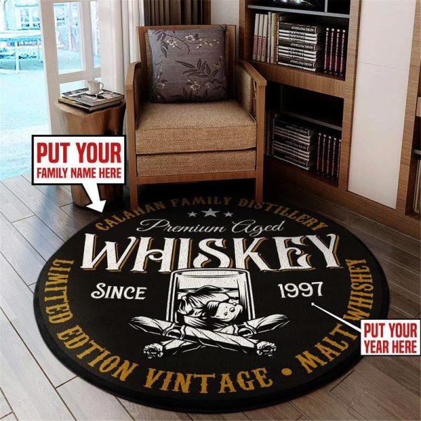 Personalized Whiskey Round Mat Round Floor Mat Room Rugs Carpet Outdoor Rug Washable Rugs