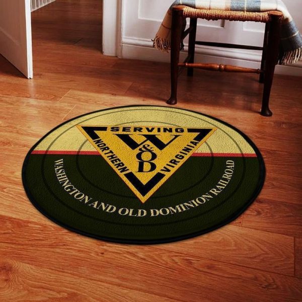 Wnod Round Mat Washington & Old Dominion Railway Round Floor Mat Room Rugs Carpet Outdoor Rug Washable Rugs