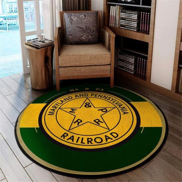 Mapa Living Room Round Mat Circle Rug Ma&Pa Maryland & Pennsylvania Railroad - Image 2