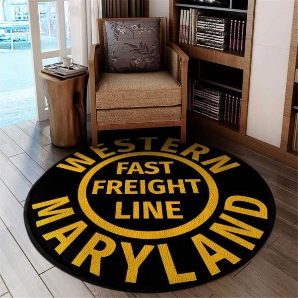 Wmaryland Round Mat Western Maryland Railroad Round Floor Mat Room Rugs Carpet Outdoor Rug Washable Rugs - Image 2