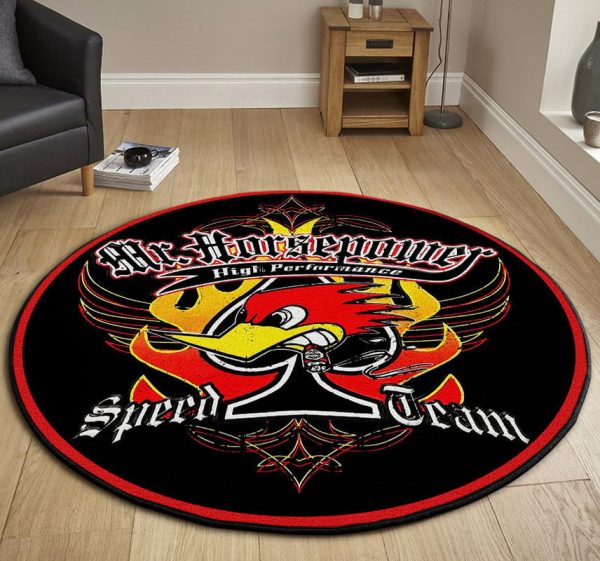 Hot Rod Round Mat Round Floor Mat Room Rugs Carpet Outdoor Rug Washable Rugs - Image 3