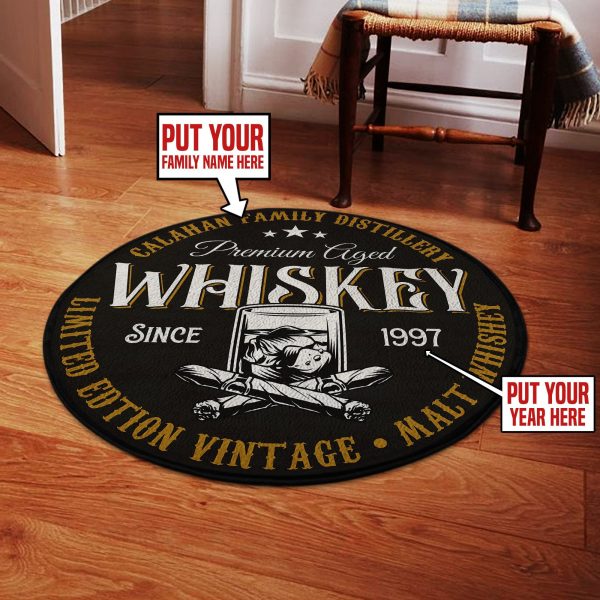 Personalized Whiskey Round Mat Round Floor Mat Room Rugs Carpet Outdoor Rug Washable Rugs - Image 2