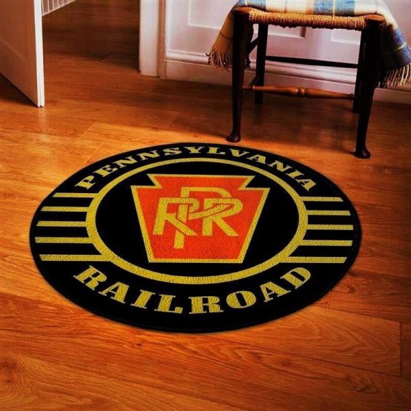 Pennsylvania Round Mat Prr Pennsylvania Railroad Round Floor Mat Room Rugs Carpet Outdoor Rug Washable Rugs - Image 2