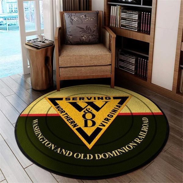 Wnod Round Mat Washington & Old Dominion Railway Round Floor Mat Room Rugs Carpet Outdoor Rug Washable Rugs - Image 2