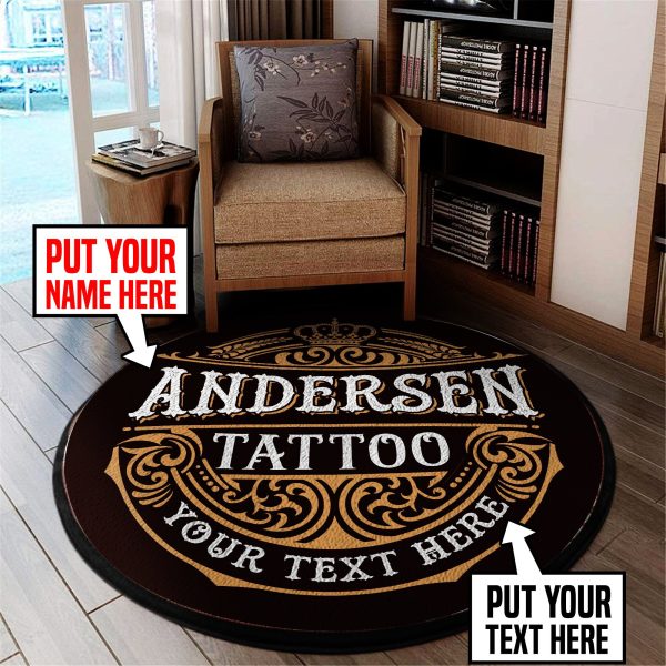 Personalized Tattoo Studio Round Mat 06008 Living Room Rugs, Bedroom Rugs, Kitchen Rugs - Image 2