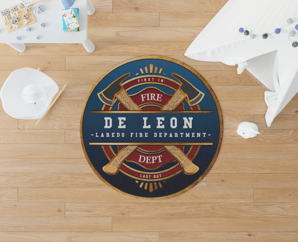 Personalized Firefighter Round Mat Round Floor Mat Room Rugs Carpet Outdoor Rug Washable Rugs - Image 2