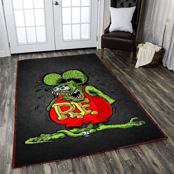 Hotrod Area Rug Carpet Rat Fink Hot Rod Muscle Car