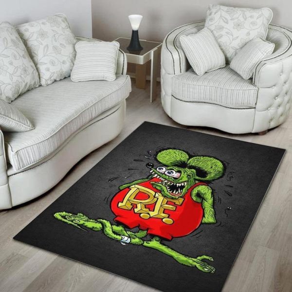 Hotrod Area Rug Carpet Rat Fink Hot Rod Muscle Car - Image 3