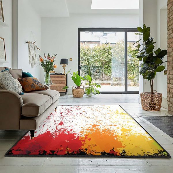 Washable Crayola Cosmic Burst Rug Rectangle Rugs Washable Area Rug Non-Slip Carpet For Living Room Bedroom