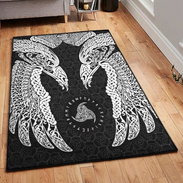 Viking Art Viking Munin Rug Rectangle Rugs Washable Area Rug Non-Slip Carpet For Living Room Bedroom