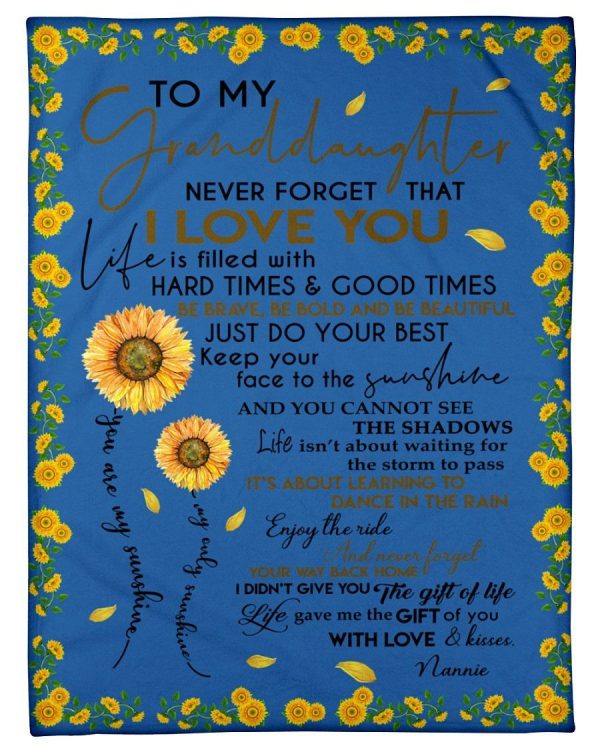 Lovely Sunflower Messages For Granddaughter Fleece Blanket