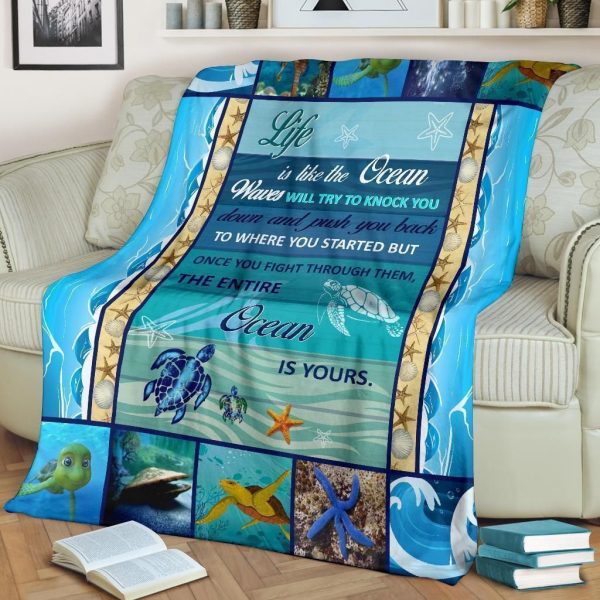 Life Is Like The Ocean For Ocean Lover Fleece Blanket - Image 5