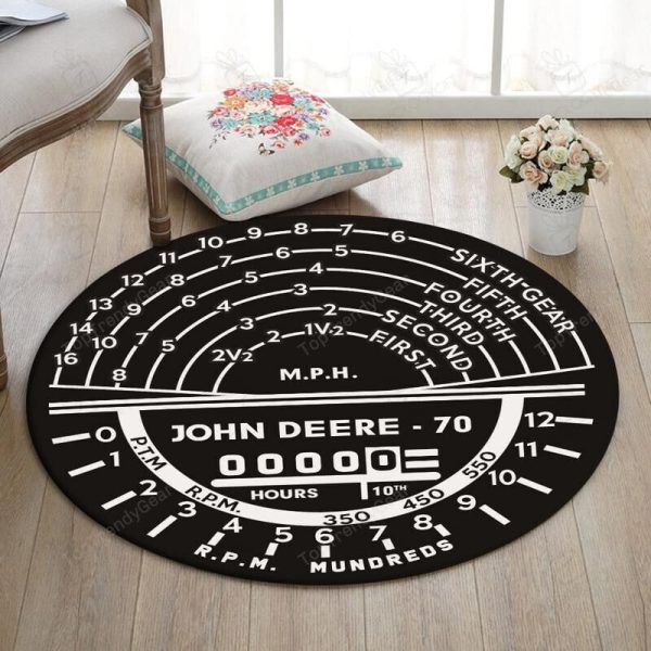 Johndeere Living Room Round Mat Circle Rug John Deere Farm Tractor - Image 3