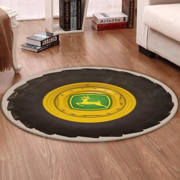 Johndeere Living Room Round Mat Circle Rug John Deere Farm Tractor - Image 5