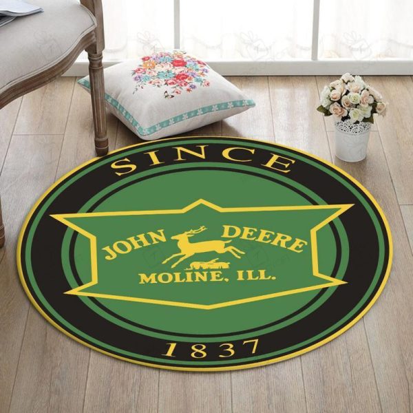 Johndeere Living Room Round Mat Circle Rug John Deere Farm Tractor