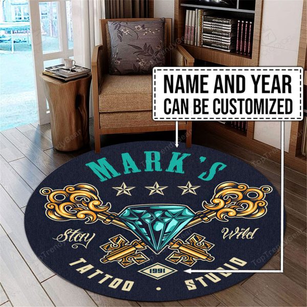 Personalized Tattoo Studio Round Mat - Image 3