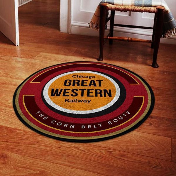 Chicago Round Mat Chicago Great Western Railroad Round Floor Mat Room Rugs Carpet Outdoor Rug Washable Rugs