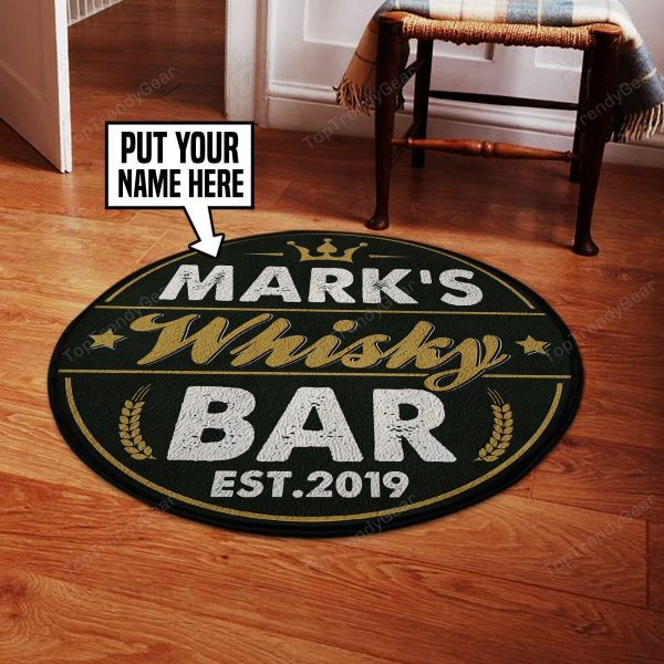 Personalized Whiskey Bar Round Mat Round Floor Mat Room Rugs Carpet Outdoor Rug Washable Rugs - Image 2