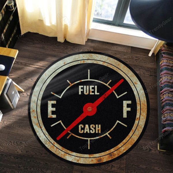 Rusty Fuel Gauge Hot Rod Round Mat Round Floor Mat Room Rugs Carpet Outdoor Rug Washable Rugs - Image 3