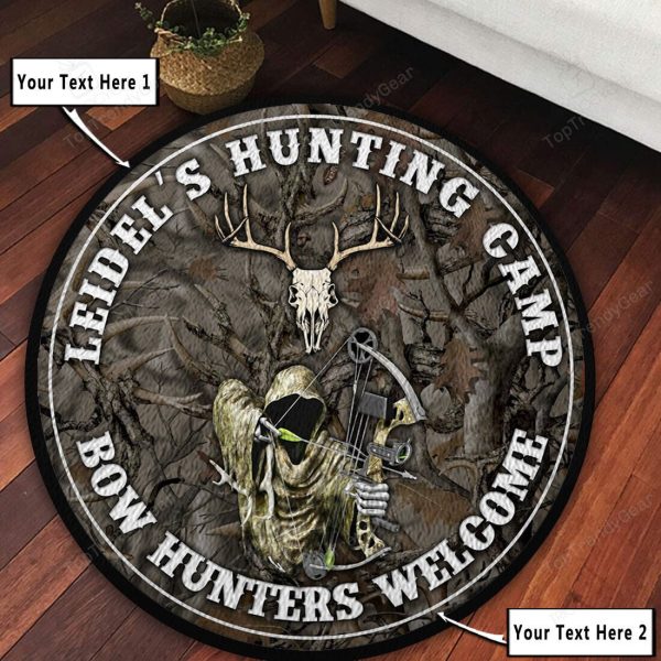 Personalized Hunting Camp Round Rug, Carpet 10488 - Image 5