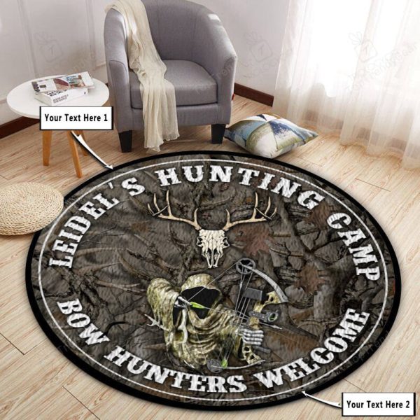 Personalized Hunting Camp Round Rug, Carpet 10488 - Image 6