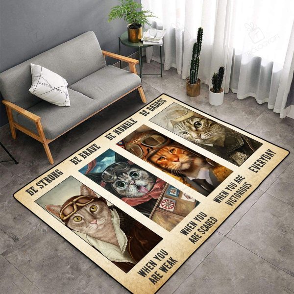 Cat Pilot Be Badass Area Rugs For Living Room Rectangle Rug Bedroom Rugs Carpet Flooring Gift RS136116|Rosabella Print