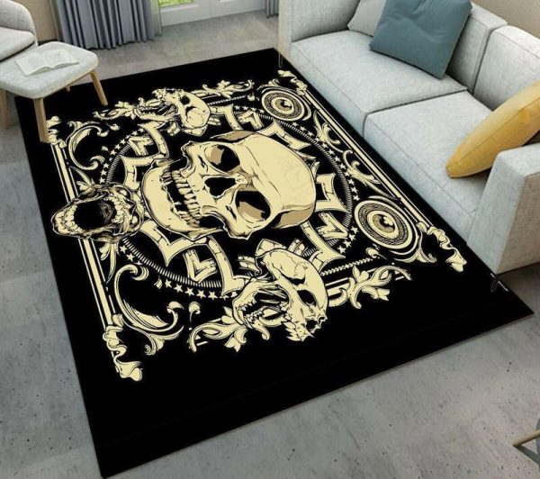 Cool Skull Area Rugs For Living Room Rectangle Rug Bedroom Rugs Carpet Flooring Gift RS137513|Rosabella Print