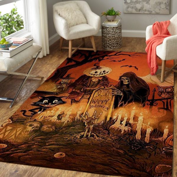 Happy Halloween Rectangle Rug Decor Area Rugs For Living Room Bedroom Kitchen Rugs Home Carpet Flooring Rs015378 Print