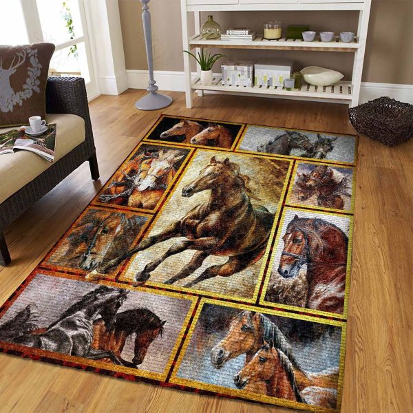 Horse Rectangle Rug Decor Area Rugs For Living Room Bedroom Kitchen Rugs Home Carpet Flooring Rs016013 Print