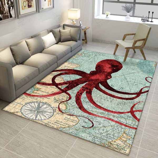 Octopus Cg Rectangle Area Rugs Carpet For Living Room, Bedroom, Kitchen Rugs, Non-Slip Carpet Rp123468 Print